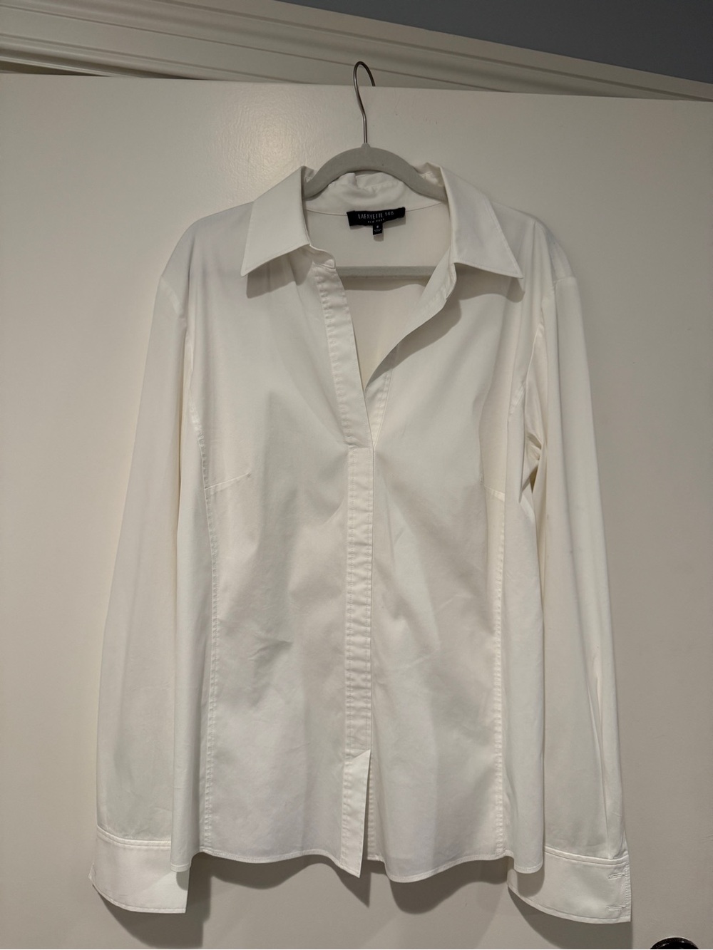 Lafayette 148 New York White Classic Button-Up Shirt